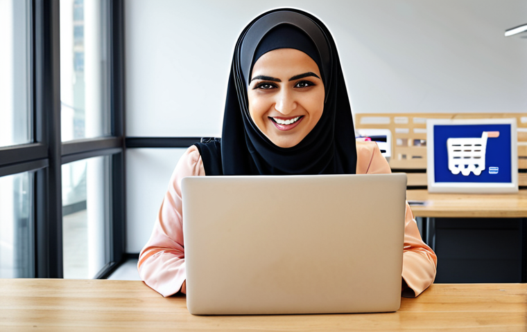 Digital Entrepreneur**
* **Prompt:** A modern Arab woman enthusiastically working on a laptop surrounded by digital icons representing e-commerce, affiliate marketing, and online courses. She is smiling and dressed professionally, with a bright, airy, and modern office space in the background. The overall feel is empowering and optimistic, showcasing the opportunities in the digital market.
**