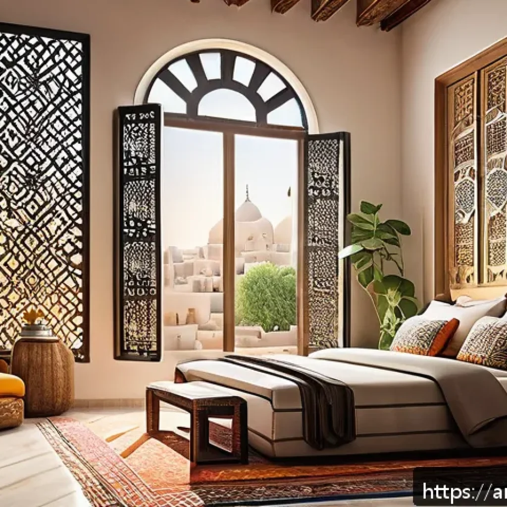 유료 구독 서비스로 수익 늘리기 - A modern Middle Eastern content creator's cozy home studio decorated with traditional Arabic pattern...