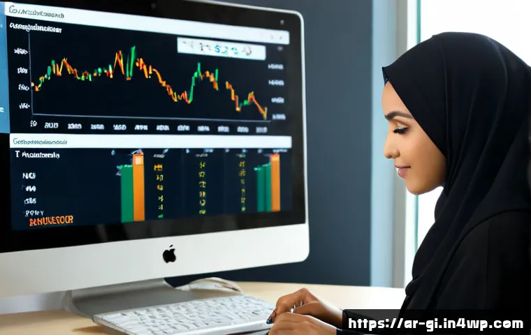 수입원 다변화를 위한 성과 측정 방법 - Photorealistic Arab businesswoman in elegant modest abaya and hijab reviewing diversified income per...